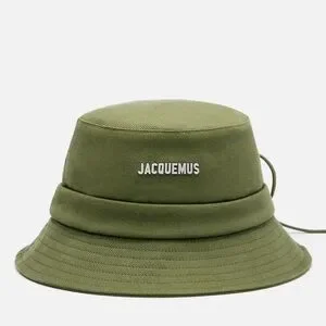 Jacquemus Khaki Green Bucket Hat Jacquemus Khaki Le Raphia  main image 4